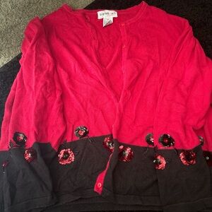 Brighton Vibrant Red and Black Cardigan